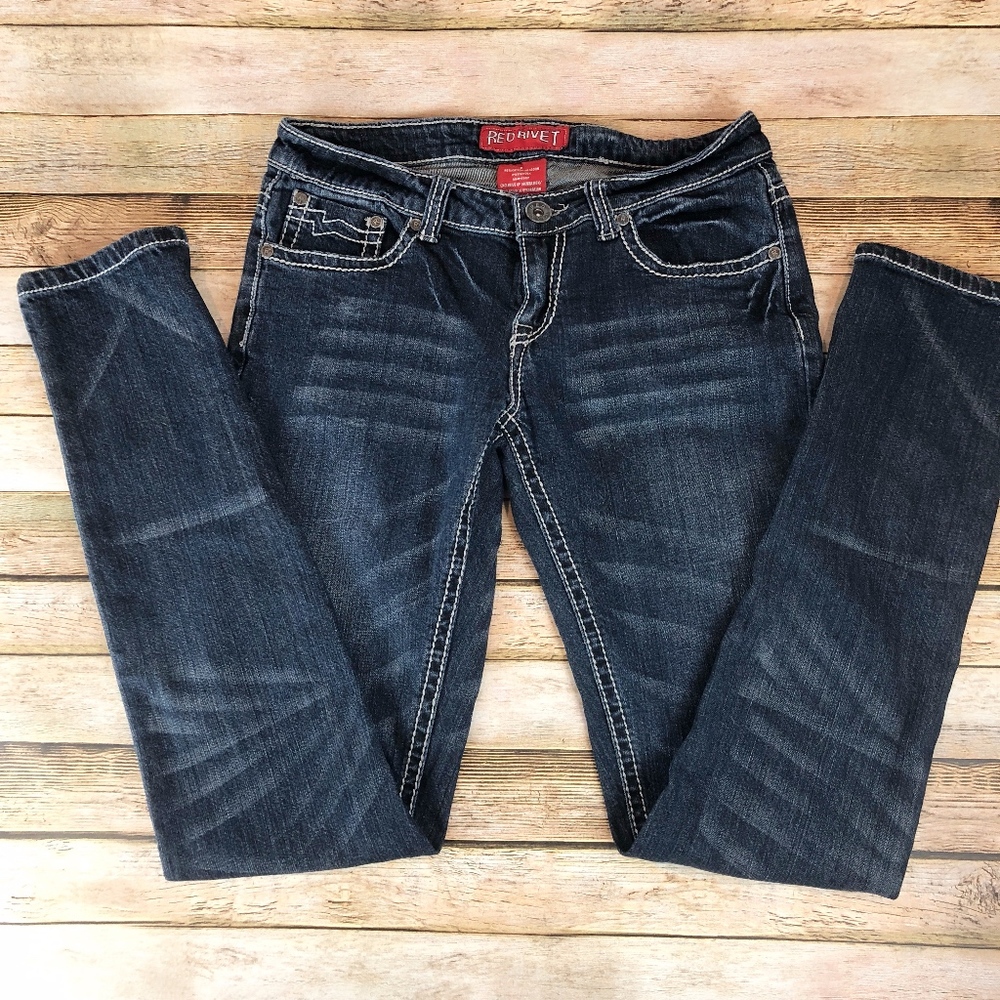 Red Rivet Dark Wash Skinny Jeans Size 5